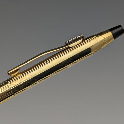 Vintage Cross (CROSS) gold-filled ballpoint pen and pencil set in case